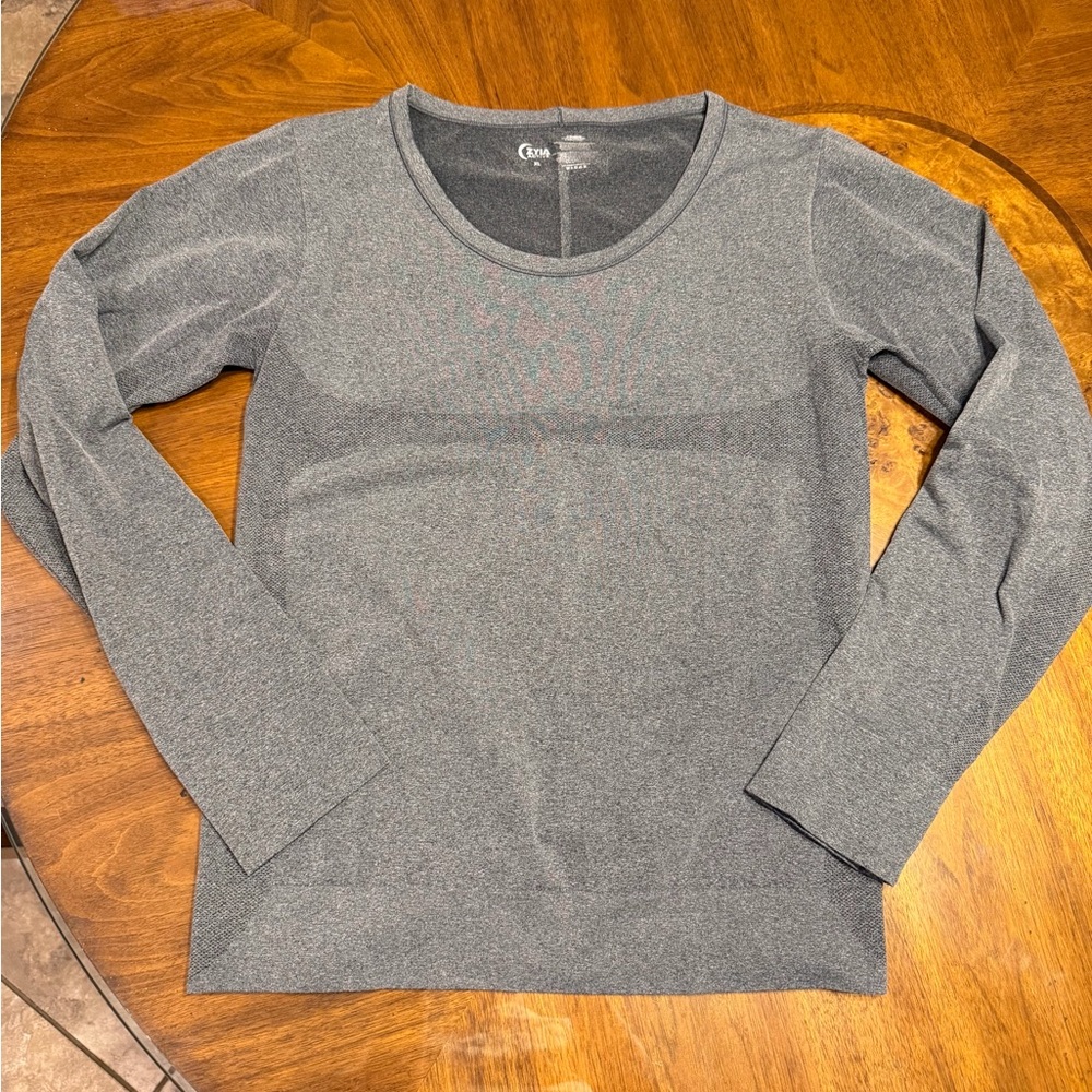 Zyia Active Heather Gray Long Sleeve Performance Top (XL)
